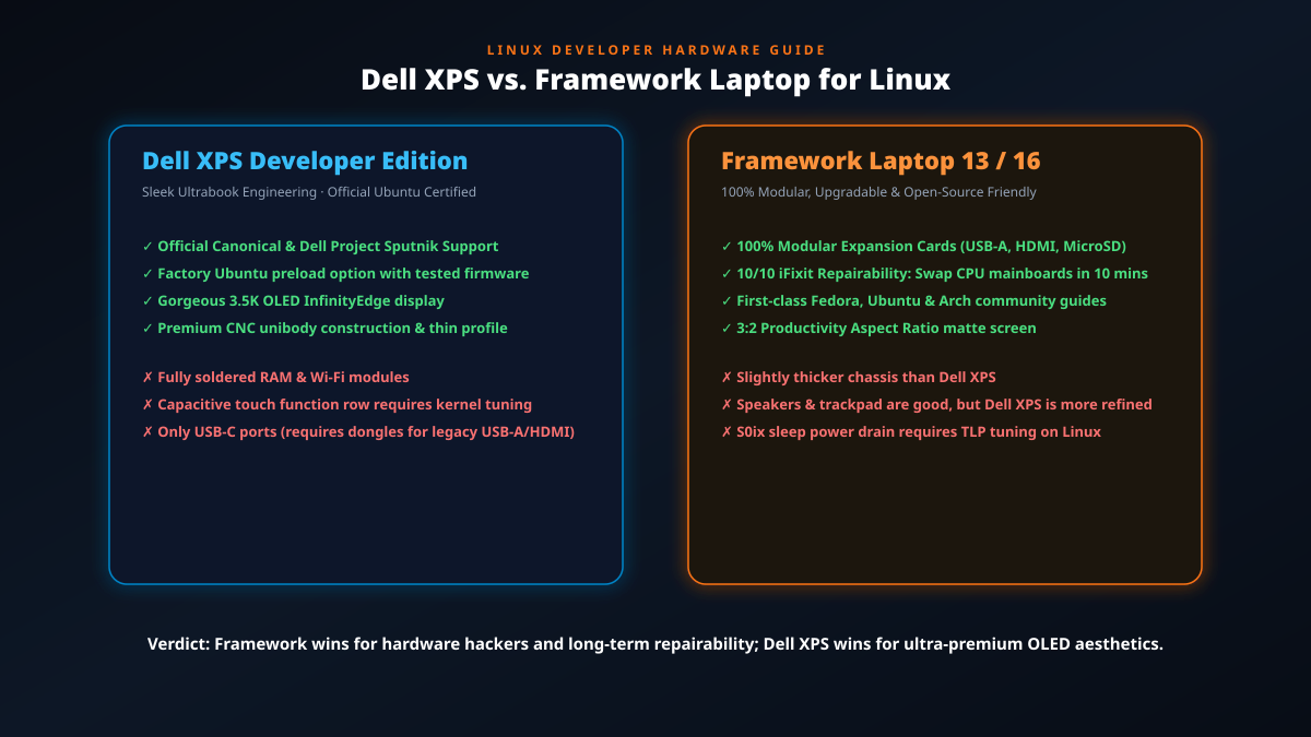 Dell XPS vs Framework laptop for Linux